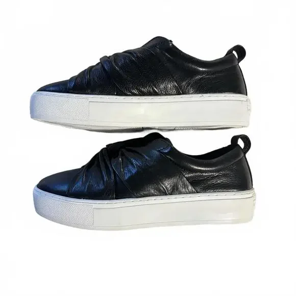 Rebecca Minkoff‎ Nicole Leather Knotted Platform Sneakers Black Women's Size 6 - Picture 6 of 9
